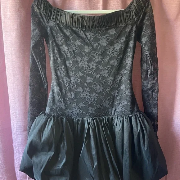 MAJORELLE Black Bubble Skirt Mini Dress - Picture 2 of 5